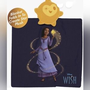 NWT Disney Movie WISH Star Pillow &  Kids Blanket  31"x40" RARE